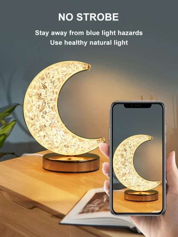 1-3PCS Moon Night Lamp Crystal Desk Lamp 3 Colors Dimming Table Light Touch Bedside Romantic Diamond Atmosphere Decor Lamp - Image 3