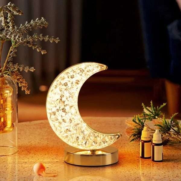 1-3PCS Moon Night Lamp Crystal Desk Lamp 3 Colors Dimming Table Light Touch Bedside Romantic Diamond Atmosphere Decor Lamp - Image 4