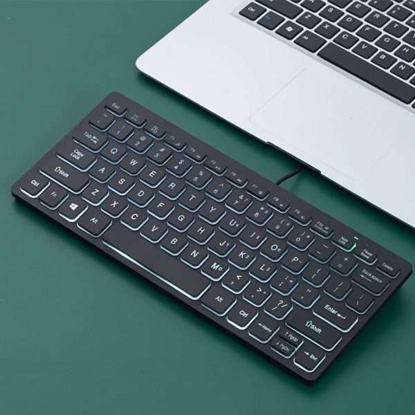1PCS RGB Colorful Backlit 78keys Wired Keyboard Mini Small Size USB Set Home Office Universal Laptop Desktop External Keypad - Image 4