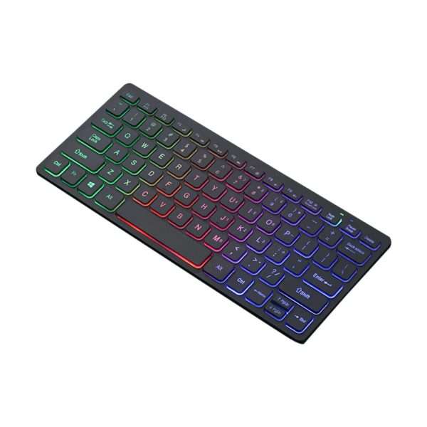 1PCS RGB Colorful Backlit 78keys Wired Keyboard Mini Small Size USB Set Home Office Universal Laptop Desktop External Keypad - Image 2