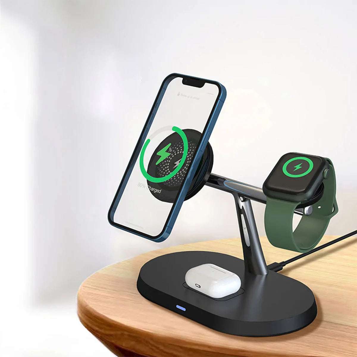 30W Magnetic Wireless Charger Stand for iPhone 15 14 13 12 Pro Max Apple Watch 8 7 Airpods Pro 3 In 1 Fast Phone Charging Sation