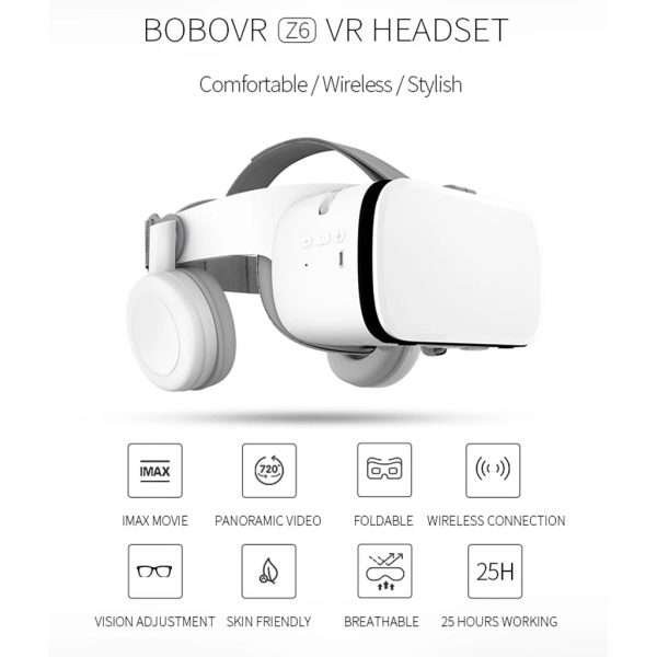 3D VR Glasses BOBOVR Z6 Foldable Stereo Virtual Reality Headset Helmet Stereo for 4.7-6.2' For Smart Phone Viar Binoculars - Image 6