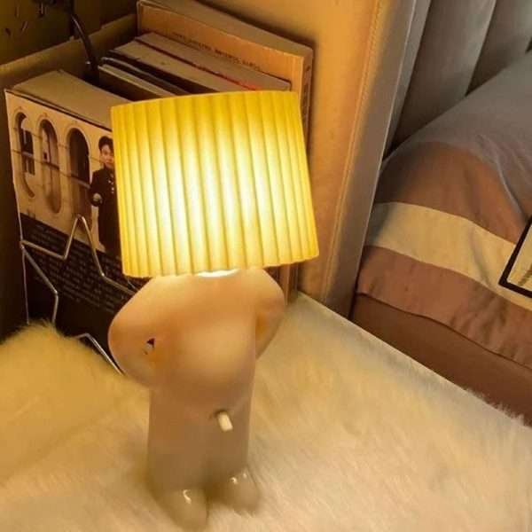 Claeted Naughty Boy Creative Table Lamp Unique LED Pleats Reading Lighting Bedroom Bedside Night Light Children's Gift - Image 3