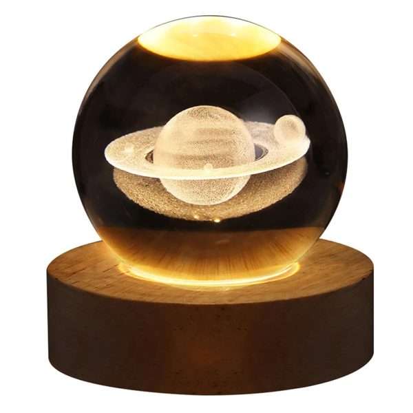 Crystal Ball LED Night Light Glowing Planet Galaxy Solar System Astronaut 3D Moon Table Lamp USB Bedroom Atmosphere Lamp - Image 12