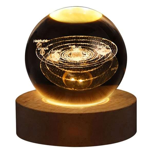 Crystal Ball LED Night Light Glowing Planet Galaxy Solar System Astronaut 3D Moon Table Lamp USB Bedroom Atmosphere Lamp - Image 10
