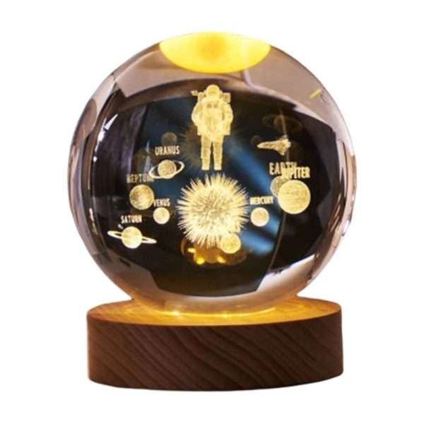 Crystal Ball LED Night Light Glowing Planet Galaxy Solar System Astronaut 3D Moon Table Lamp USB Bedroom Atmosphere Lamp - Image 14