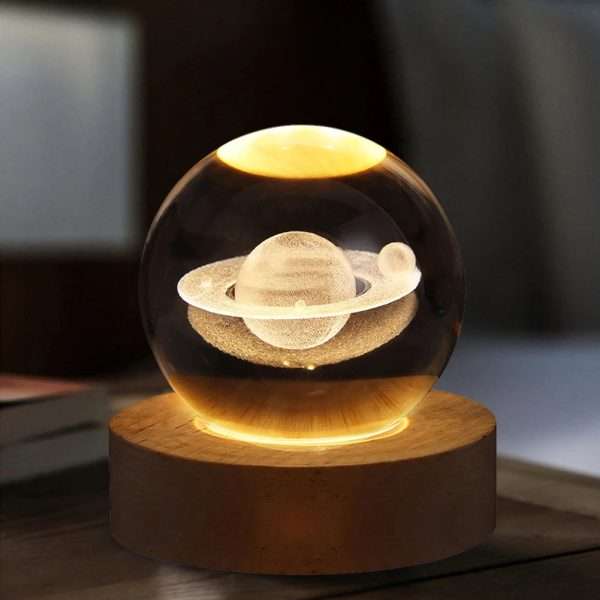Crystal Ball LED Night Light Glowing Planet Galaxy Solar System Astronaut 3D Moon Table Lamp USB Bedroom Atmosphere Lamp - Image 4