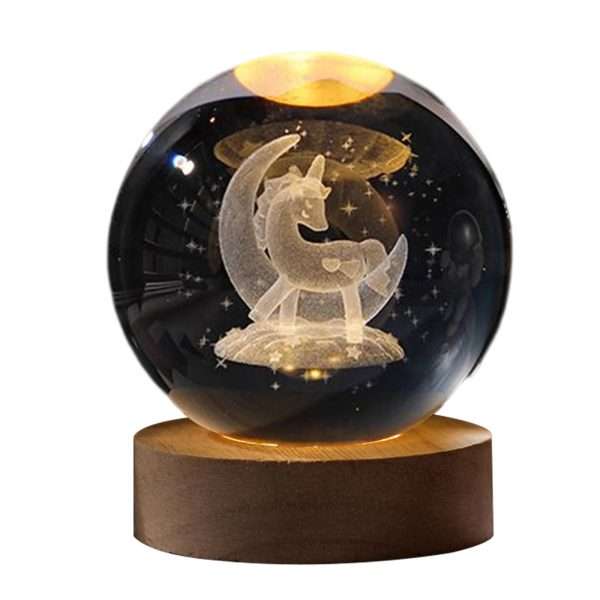 Crystal Ball LED Night Light Glowing Planet Galaxy Solar System Astronaut 3D Moon Table Lamp USB Bedroom Atmosphere Lamp - Image 9