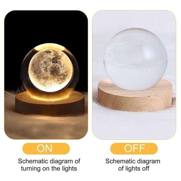 Crystal Ball Night Lights Glowing Planet Galaxy Astronaut 3D Moon Table Lamp USB Atmosphere Lamp Tabletop Decorations Kid Gifts - Image 4