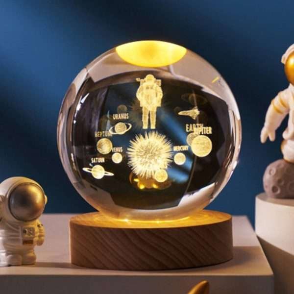 Crystal Ball Night Lights Glowing Planet Galaxy Astronaut 3D Moon Table Lamp USB Atmosphere Lamp Tabletop Decorations Kid Gifts - Image 14