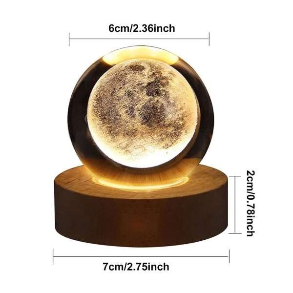 Crystal Ball Night Lights Glowing Planet Galaxy Astronaut 3D Moon Table Lamp USB Atmosphere Lamp Tabletop Decorations Kid Gifts - Image 6