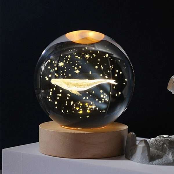 Crystal Ball Night Lights Glowing Planet Galaxy Astronaut 3D Moon Table Lamp USB Atmosphere Lamp Tabletop Decorations Kid Gifts - Image 17