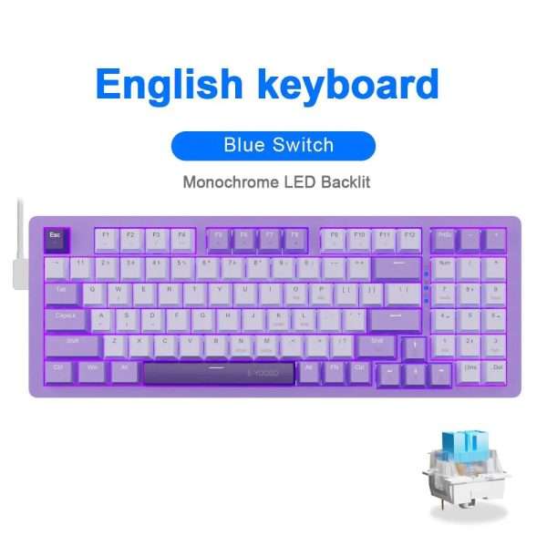 E-YOOSO Z94 USB Mechanical Gaming Keyboard Wired Monochrome Backlit 94 Key Russian Brazilian Portuguese for Compute Laptop PC - Image 21