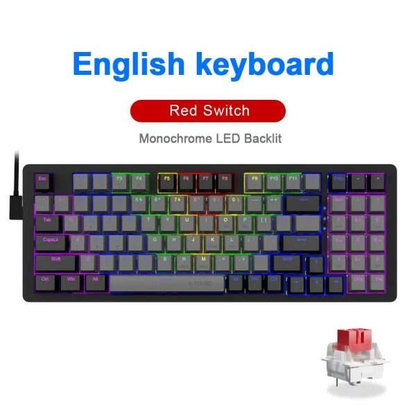 E-YOOSO Z94 USB Mechanical Gaming Keyboard Wired Monochrome Backlit 94 Key Russian Brazilian Portuguese for Compute Laptop PC - Image 7