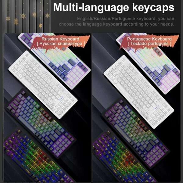 E-YOOSO Z94 USB Mechanical Gaming Keyboard Wired Monochrome Backlit 94 Key Russian Brazilian Portuguese for Compute Laptop PC - Image 3