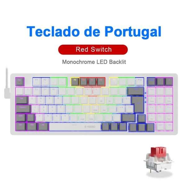 E-YOOSO Z94 USB Mechanical Gaming Keyboard Wired Monochrome Backlit 94 Key Russian Brazilian Portuguese for Compute Laptop PC - Image 11