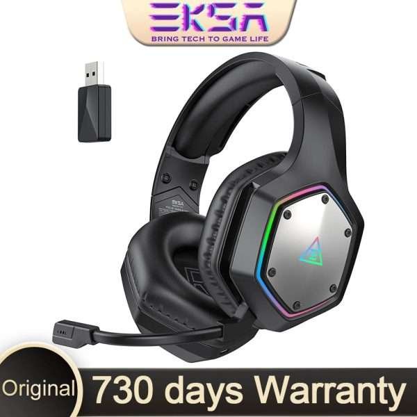 EKSA E1000WT Wireless Gaming Headphones for PC RGB Gamer Headset 7.1 Sound Gaming Earphones with Microphone for XBOX/PS5/PS4