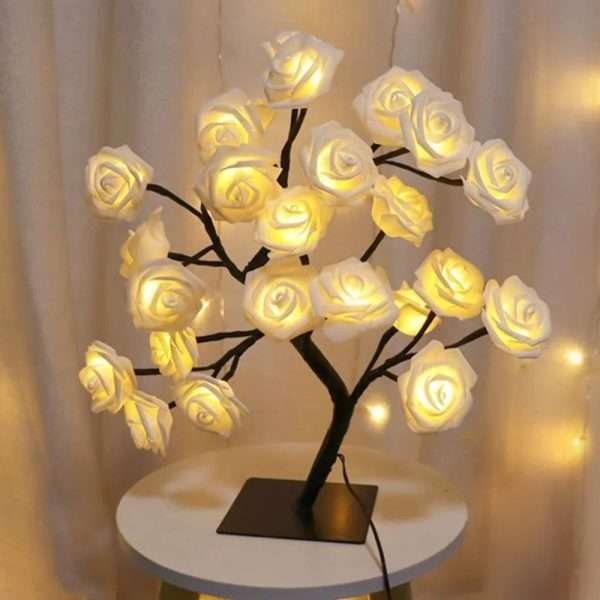 LED Table Lamp Rose Flower Tree USB LED Table Night Light Valentine's Day Romantic Atmosphere Decor Gift for Women Girls - Image 5