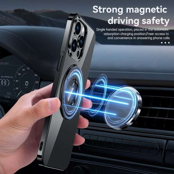 Luxury Magsafe Magnetic Phone Case With Metal Invisible Bracket Stand For iPhone - Image 4