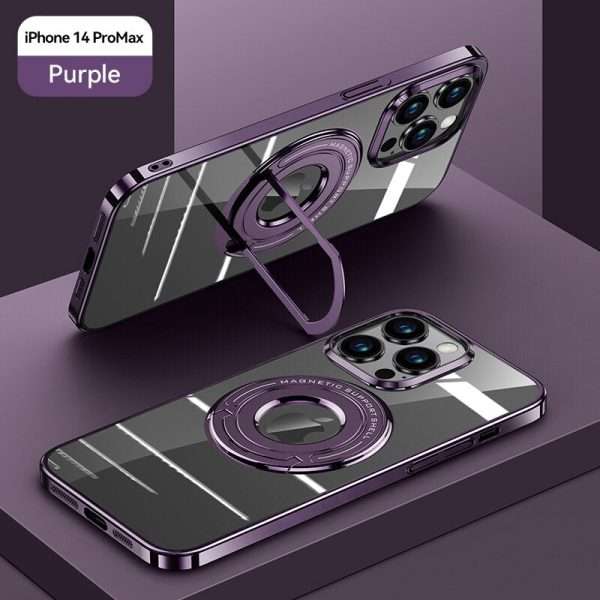 Luxury Magsafe Magnetic Phone Case With Metal Invisible Bracket Stand For iPhone - Image 8