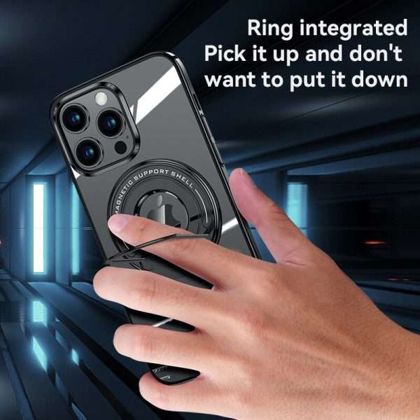 Luxury Magsafe Magnetic Phone Case With Metal Invisible Bracket Stand For iPhone - Image 3