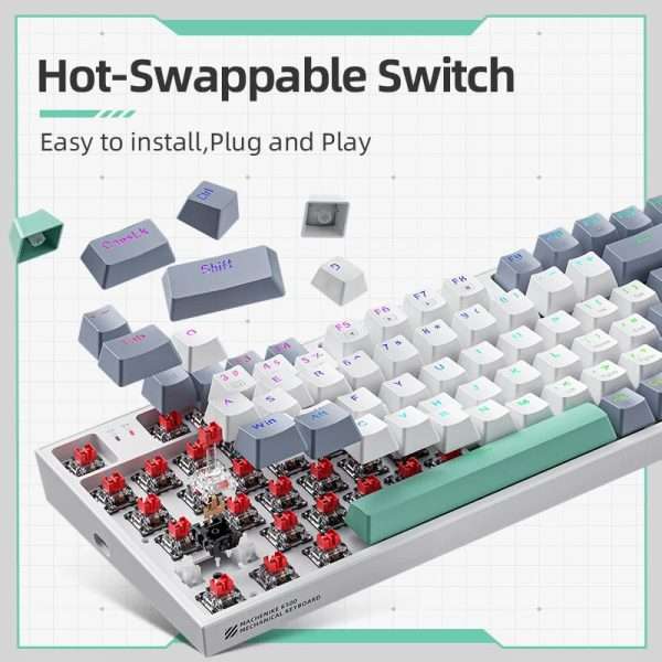 Machenike K500 Mechanical Keyboard Gaming Keyboard Wired Keyboard Hot Swappable 94 Keys RGB Light Mac Windows - Image 2