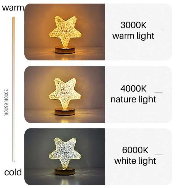 Nordic Luxury Bedroom Lamp Acrylic Crystal Star Bedside Table Lamp Romantic Atmosphere Lamp Recharge Touch Switch Night Lights - Image 5