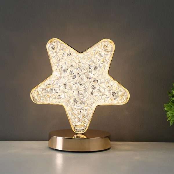 Nordic Luxury Bedroom Lamp Acrylic Crystal Star Bedside Table Lamp Romantic Atmosphere Lamp Recharge Touch Switch Night Lights - Image 7