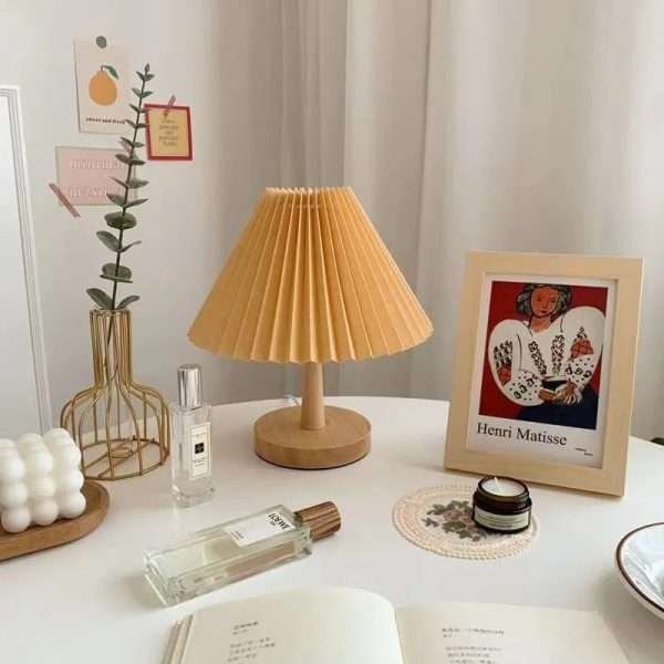 Nordic Pleated Table Lamp DIY Foldable 5V USB 220V Art Atmosphere Bedroom Bedside Night Light Home Decorate - Image 4