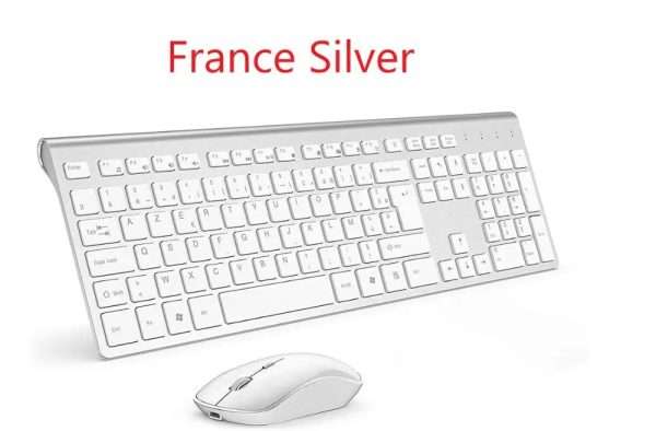 Rechargeable Keyboard Mouse Wireless Set,2.4G Silent Full-size Keyboard and Mouse Combo,2400 DPI Mouse for Notebook Desktop PC - Image 8
