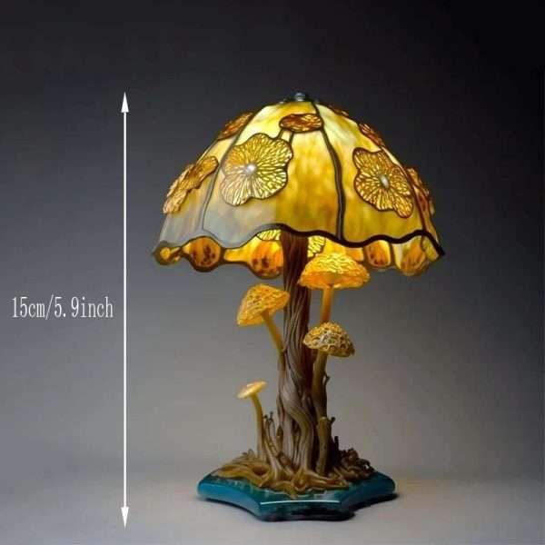 Retro Stained Glass Plant Series Table Lamps Colorful Flower Mushroom Creative Table Night Lamp Bedroom Bedside Atmosphere Light - Image 7