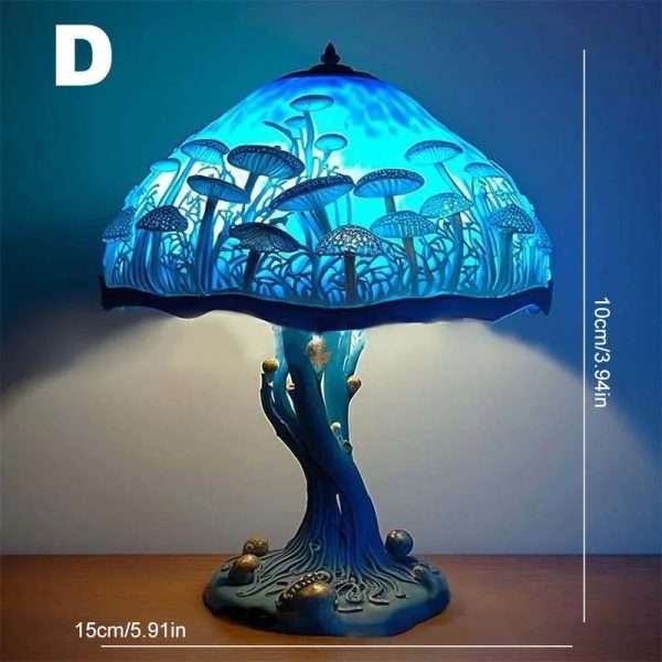 Retro Stained Glass Plant Series Table Lamps Colorful Flower Mushroom Creative Table Night Lamp Bedroom Bedside Atmosphere Light - Image 8