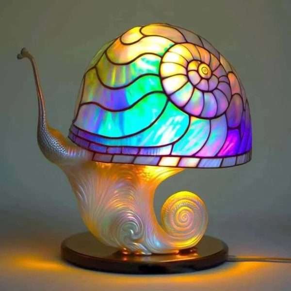 Retro Stained Glass Plant Series Table Lamps Colorful Flower Mushroom Creative Table Night Lamp Bedroom Bedside Atmosphere Light - Image 3