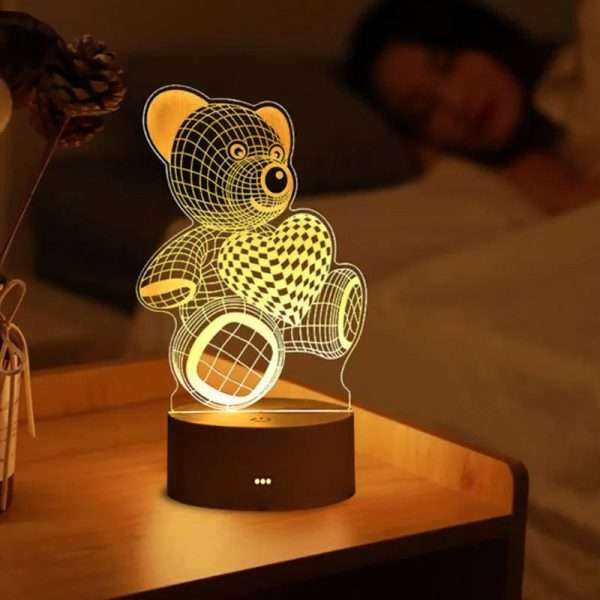 Romantic Love 3D Acrylic Led Lamp for Home Children's Night Light Table Lamp Birthday Party Decor Valentine's Day Bedside Lamp - Image 2