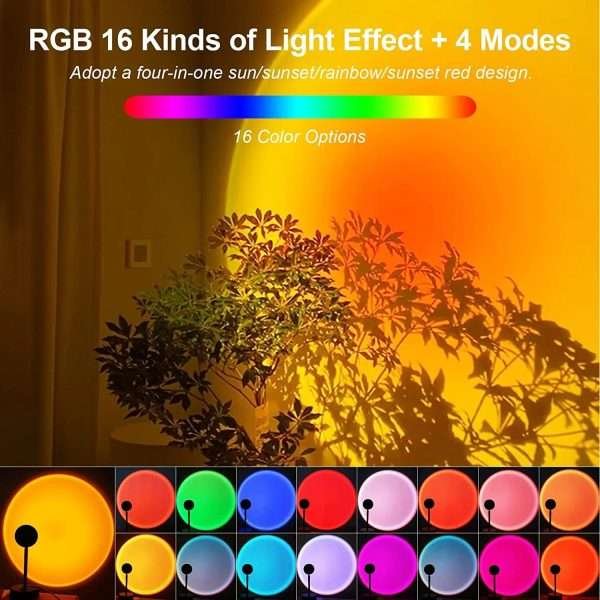 Smart Bluetooth Night Light Rainbow Sunset Projector Lamp for Home Coffe shop Background Wall Decoration Atmosphere Table Lamp - Image 2