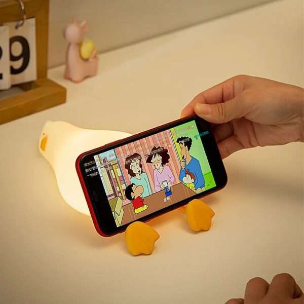 USB Rechargeable Duck Lamp, Silicone Mood Light, Bedside Decor, Creative Gift for Kids, Night Light for Room. - Image 4