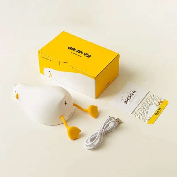 USB Rechargeable Duck Lamp, Silicone Mood Light, Bedside Decor, Creative Gift for Kids, Night Light for Room.