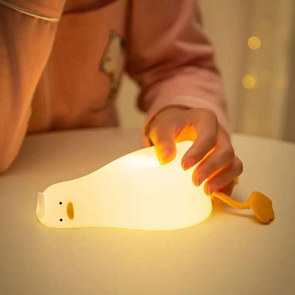 USB Rechargeable Duck Lamp, Silicone Mood Light, Bedside Decor, Creative Gift for Kids, Night Light for Room. - Image 5