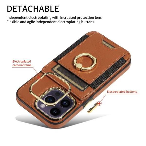 Wallet Leather Phone Case With Wallet Pocket and Ring Holder For IPhone - Image 8