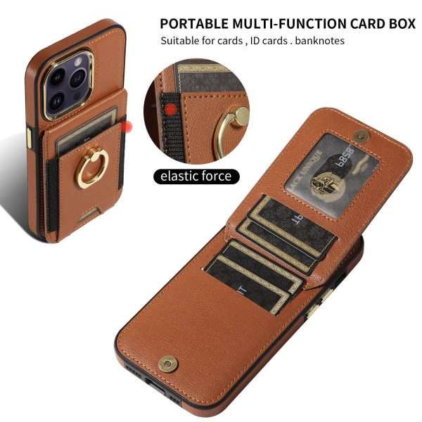 Wallet Leather Phone Case With Wallet Pocket and Ring Holder For IPhone - Image 7